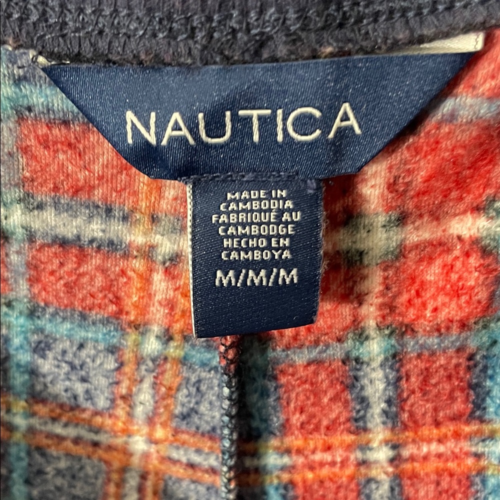 Nautica Women's 2 Piece Fleece Pajama Sleepwear Set Red Plaid M /Z11 - Picture 7 of 12